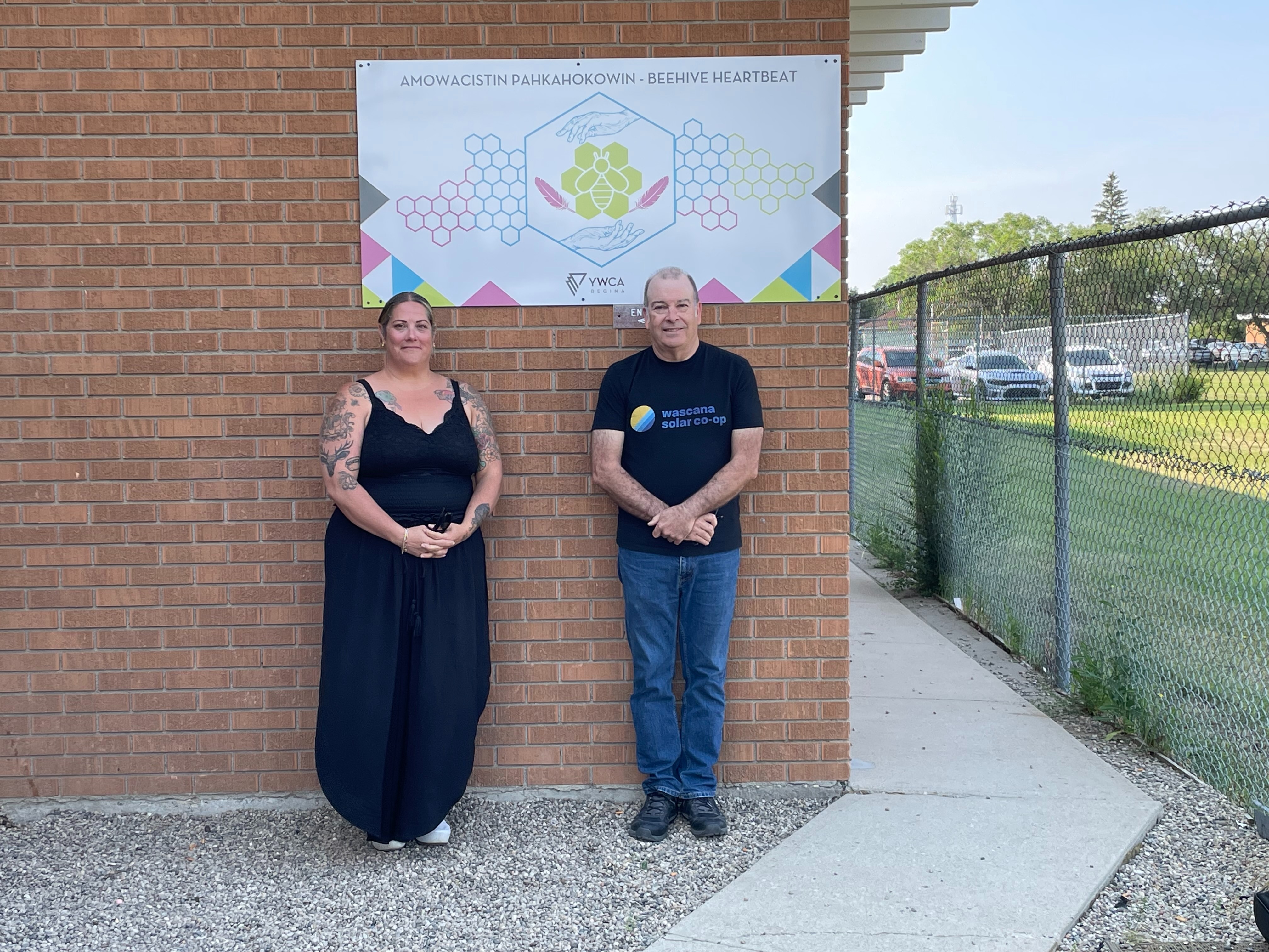 Alexis Losie and Dennis Snyder at YWCA Regina Centre for Play and Development and Amowacistin Pahkahokowin